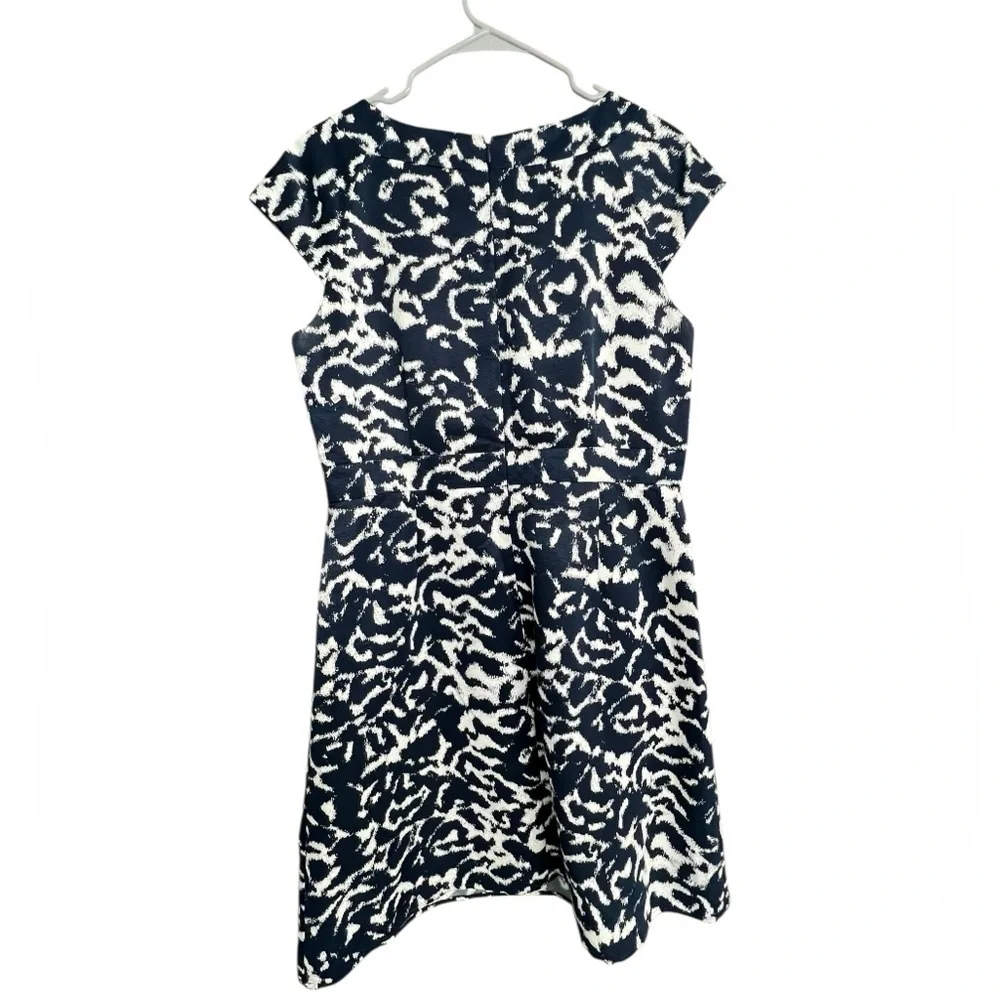 Alex Marie Fit and Flare Navy and White Print Dress Size‎ 14 - Picture 3 of 10